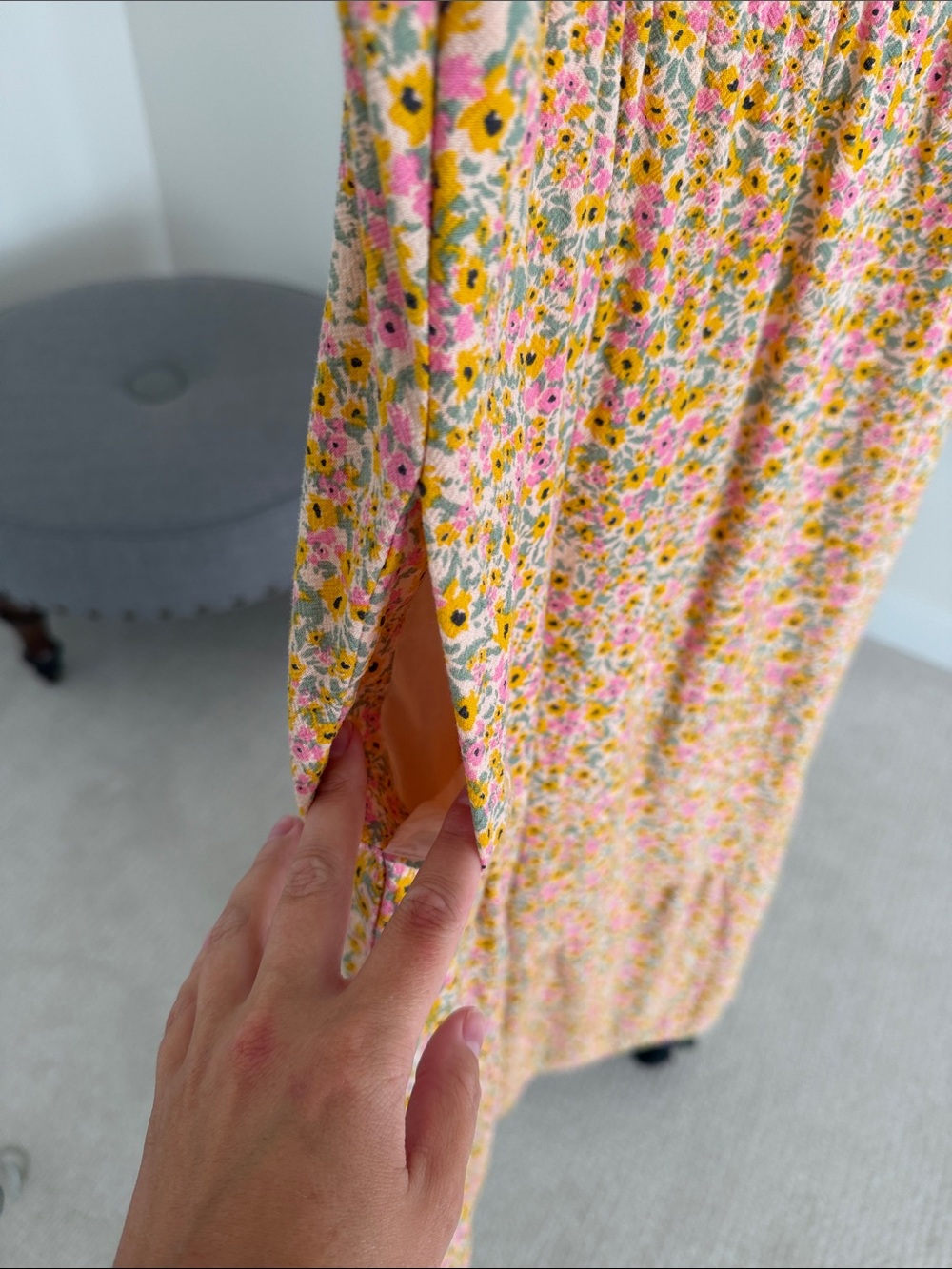 Universal Thread • Yellow Floral Ruffle-Strap Dress - Picture 3 of 5